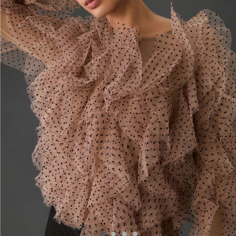 Elegant Ruffled Polka Dot Top